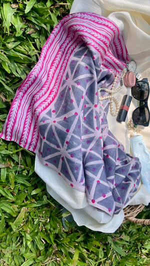 'TWILIGHT PERIPHERY' Handwoven Mulberry Silk Stole