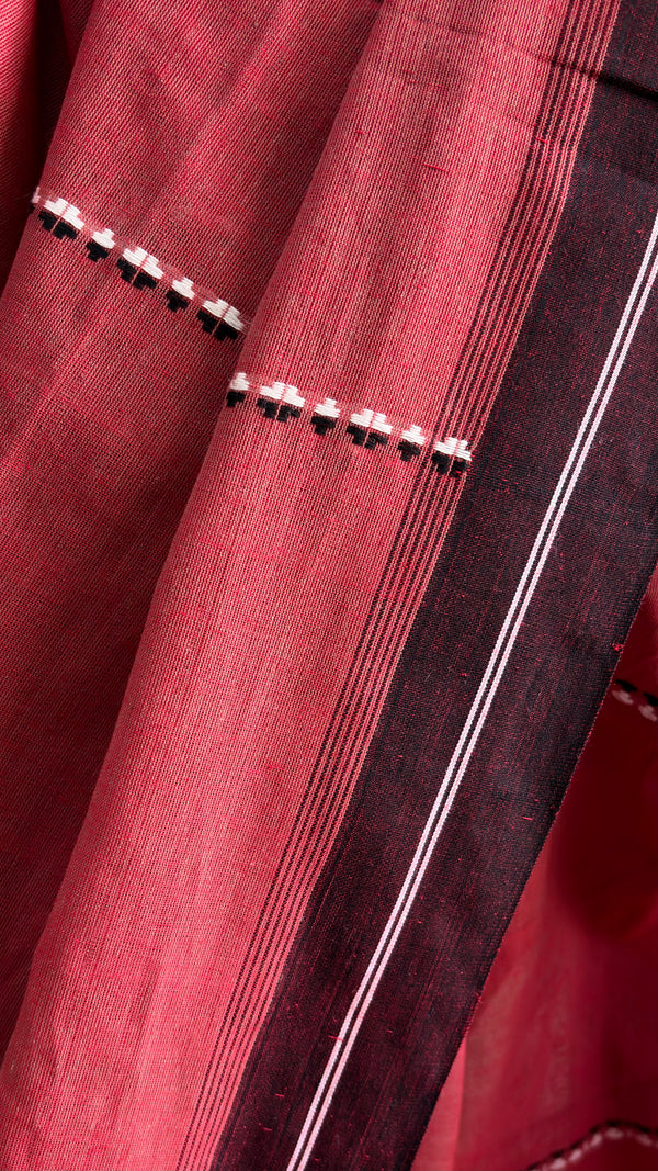 'ADITI: Cardinal' Handwoven Begumpuri Cotton Saree