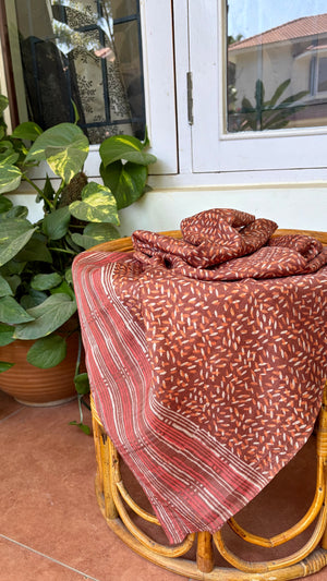 'THE ORIGIN SOWN' Handwoven Mulberry Silk Stole