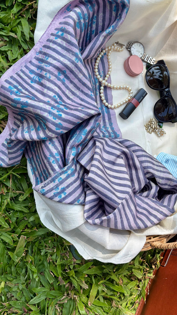 'THE LINEAR PATH' Handwoven Mulberry Silk Stole