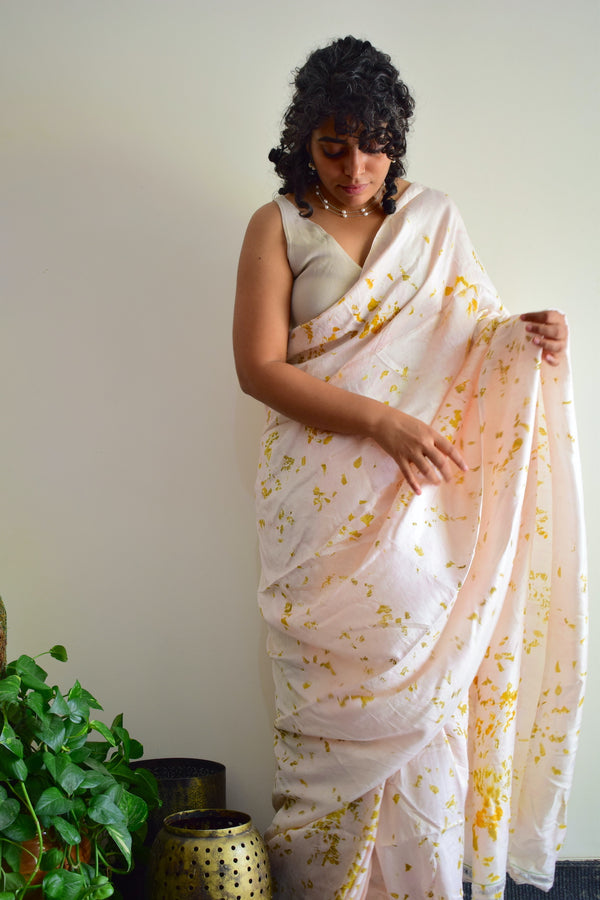 'DANCE OF THE PETALS' Eco-Printed Handloom Mulberry Silk