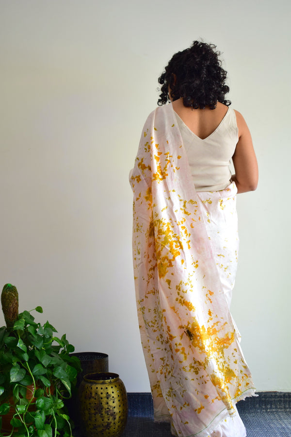 'DANCE OF THE PETALS' Eco-Printed Handloom Mulberry Silk