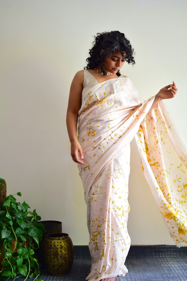 'DANCE OF THE PETALS' Eco-Printed Handloom Mulberry Silk