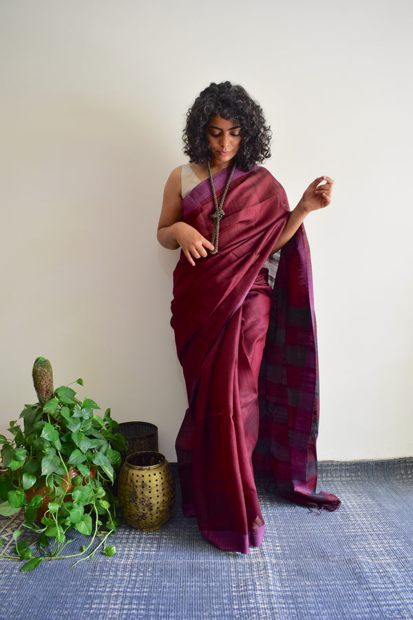 'AANGI' - Handwoven Bhagalpuri Tussar Silk