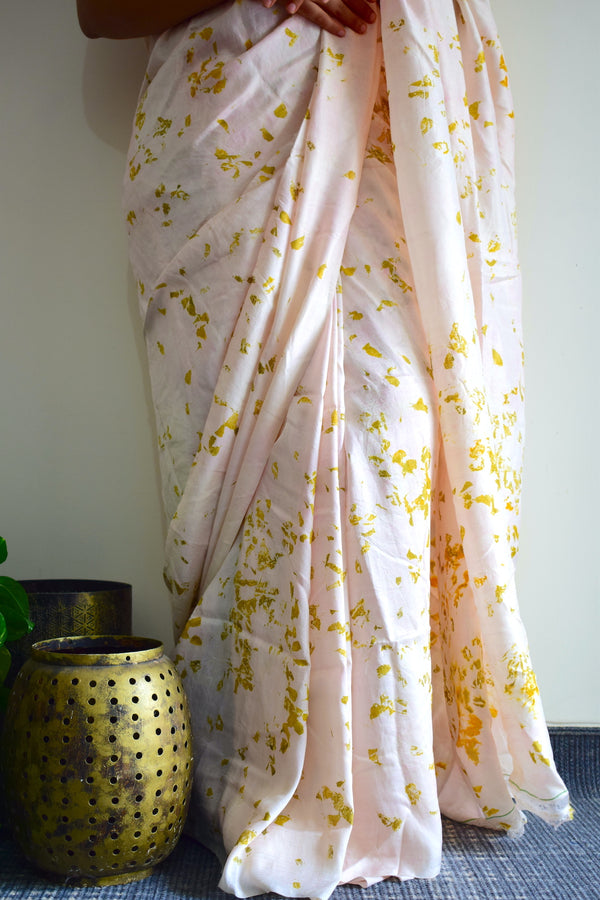 'DANCE OF THE PETALS' Eco-Printed Handloom Mulberry Silk