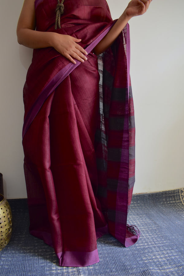 'AANGI' - Handwoven Bhagalpuri Tussar Silk