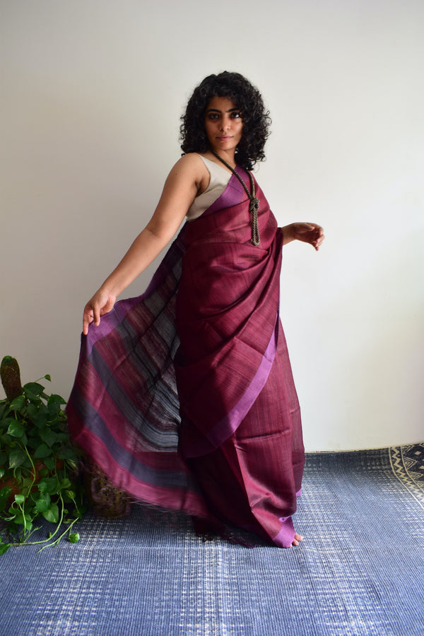 'AANGI' - Handwoven Bhagalpuri Tussar Silk