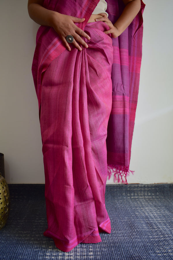 'DHARAMPURIA' - Handwoven Bhagalpuri Tussar Silk