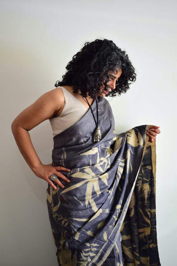 'INTO THE WOODS' Eco-Printed Handloom Tussar Silk