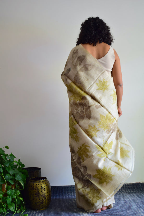 'MOONLIGHT' Eco-Printed Handloom Tussar Silk