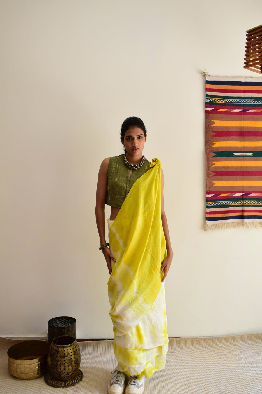 'AADEAH' Clamp Dyed Handwoven Mulberry Silk