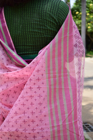 'KULAMARINJI' Hand block printed handloom Kota Doria