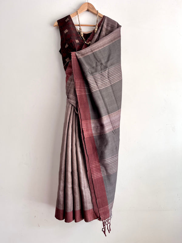 'SANTHALI' - Handwoven Bhagalpuri Tussar Silk