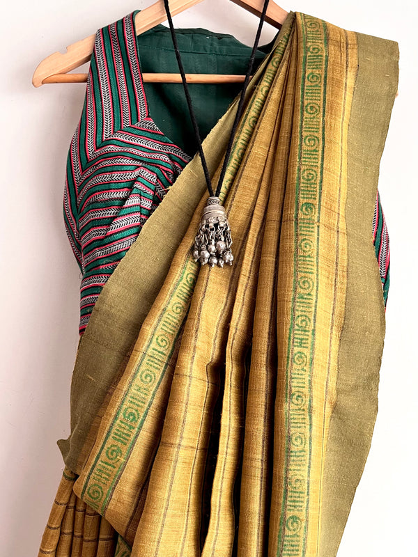 GIANNA - Hand block printed Bhagalpuri Tussar silk