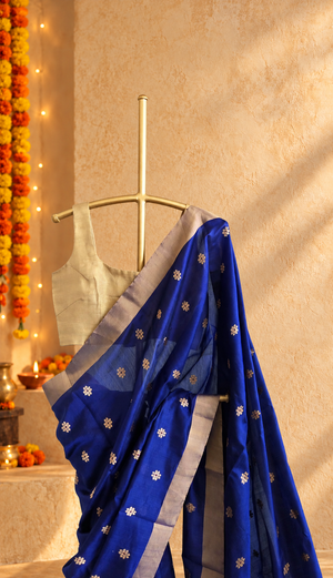 'HESTIA' Handwoven Silk Chanderi Saree
