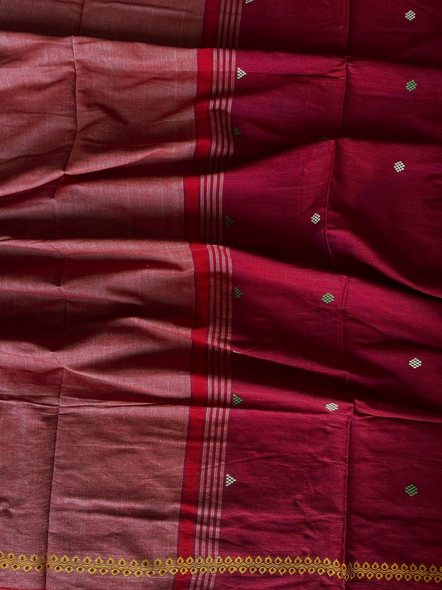 'AARCHI- Red' Handwoven Bengal Cotton