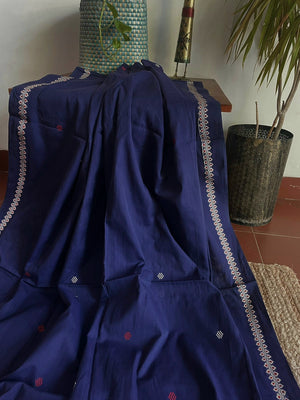 'AARCHI- Dark Blue' Handwoven Bengal Cotton