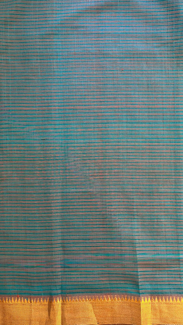 'NEELAGOMEDHA' Handwoven Mangalagiri Cotton Saree