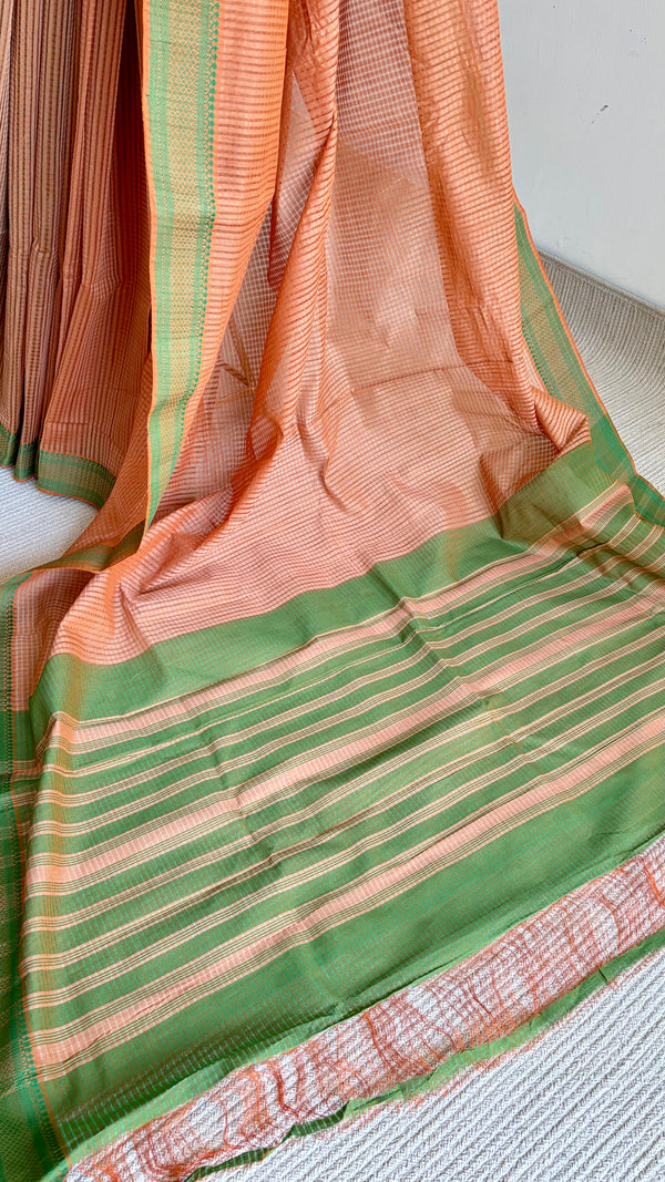 'NITYA SUMANGALI' Handwoven Mangalagiri Cotton Saree