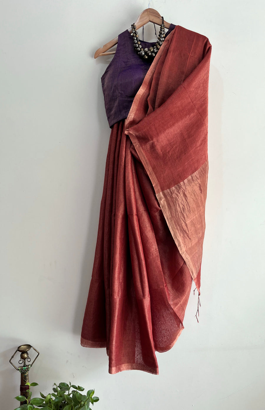 'RUSTIC ELEGANCE' Handwoven Silk Tissue Linen