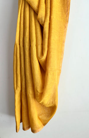 'HALDI HUES' Handwoven Silk Tissue Linen
