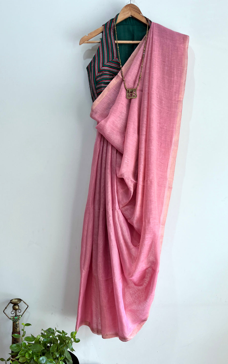 'PINK PERFECTION' Handwoven Silk Tissue Linen