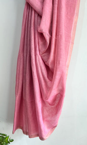 'PINK PERFECTION' Handwoven Silk Tissue Linen
