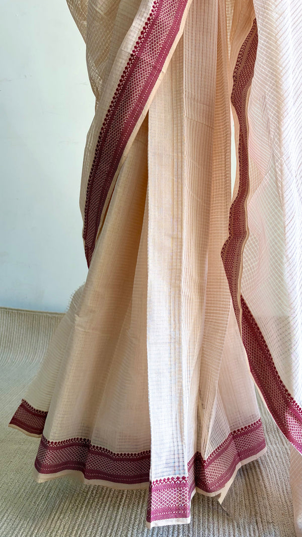 'BILLA GANNERU' Handwoven Mangalagiri Cotton Saree