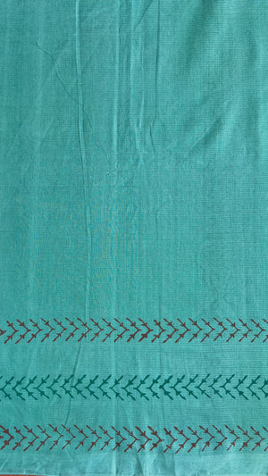 'TULA : Teal' Mangalagiri Cotton Saree