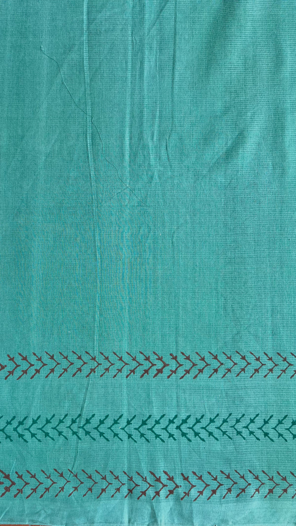 'TULA : Teal' Mangalagiri Cotton Saree