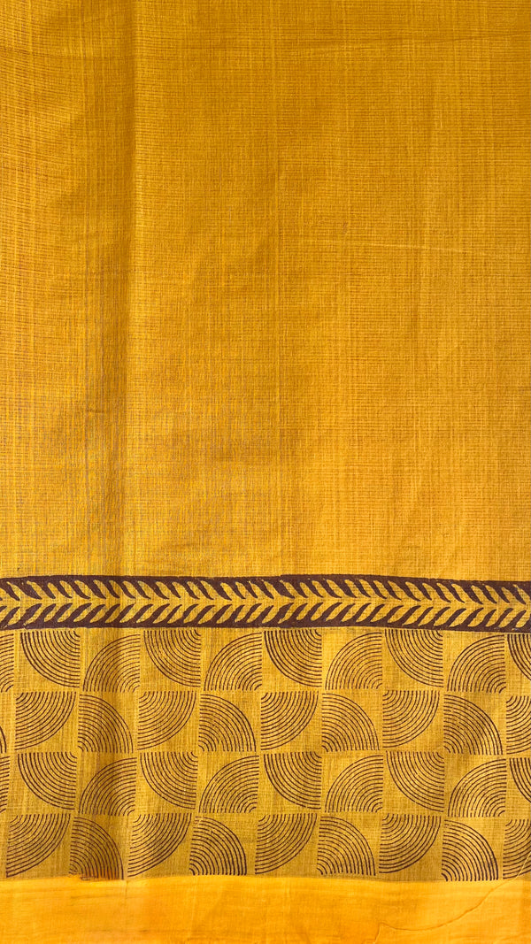 'SRENI : Ochre' Mangalagiri Cotton Saree