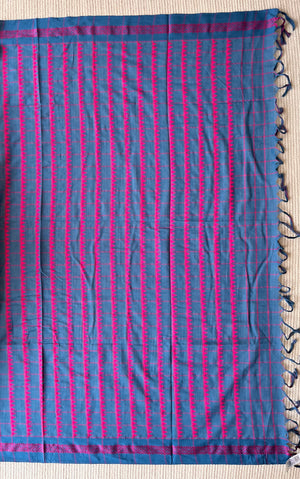 'DORA: Cobalt Blue' Handwoven Begumpuri Saree