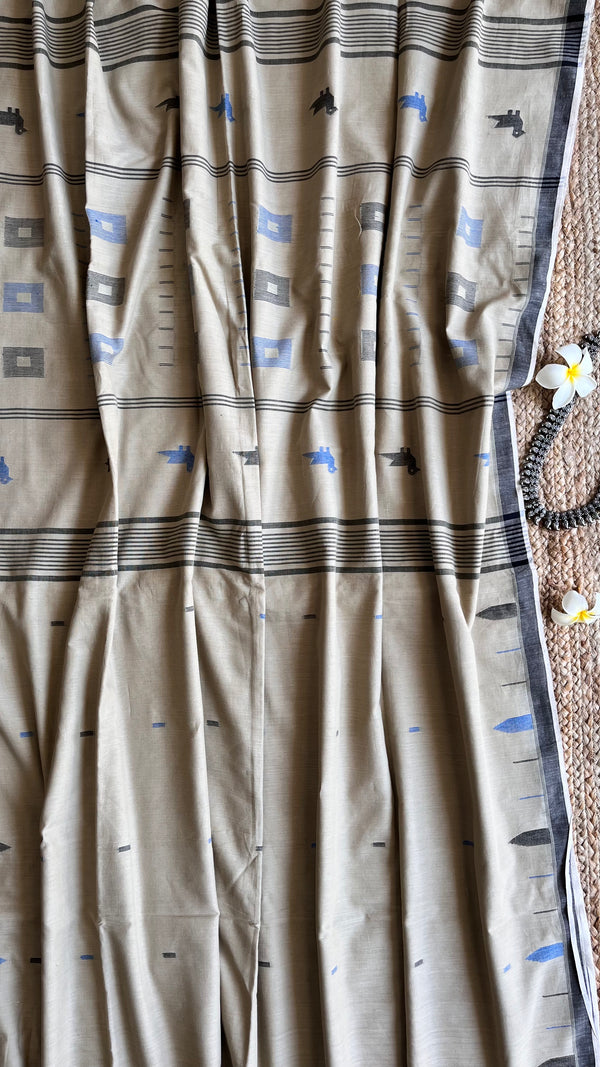 'PATISHAPTA' Handwoven Jamdani Cotton Saree