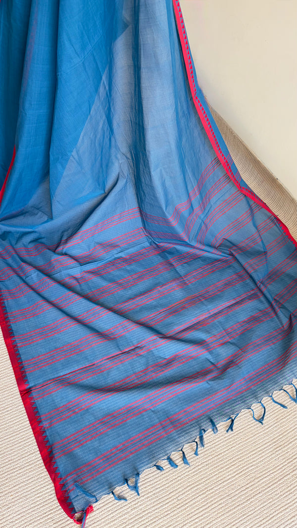'ANAYA: Teal' Handwoven Begumpuri Cotton Saree