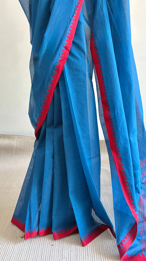 'ANAYA: Teal' Handwoven Begumpuri Cotton Saree