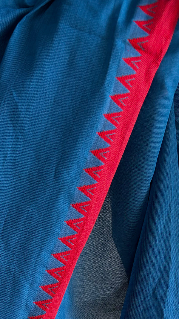 'ANAYA: Teal' Handwoven Begumpuri Cotton Saree