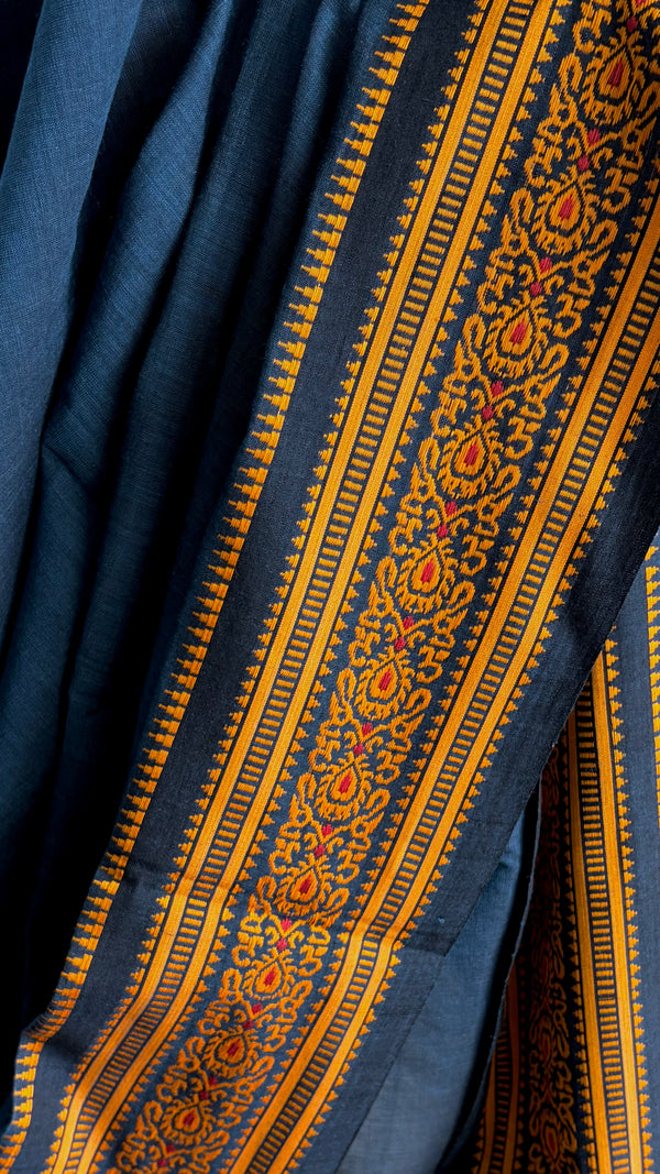 'JAMINI: Blue' Handwoven Begumpuri Cotton Saree