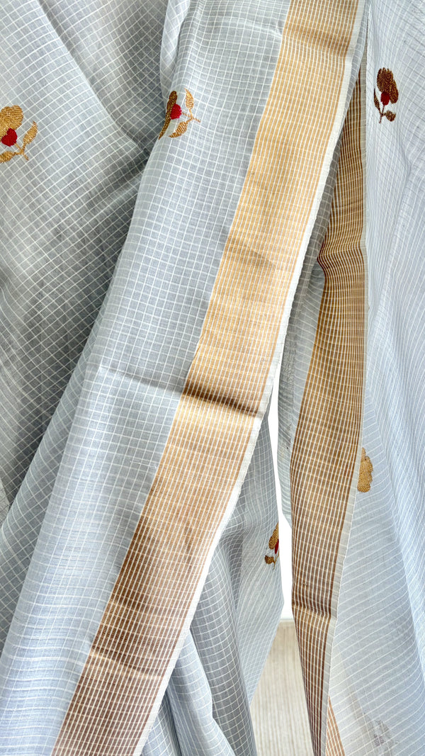 'AKASH-GANGA' Handwoven Silk-Cotton Chanderi Saree