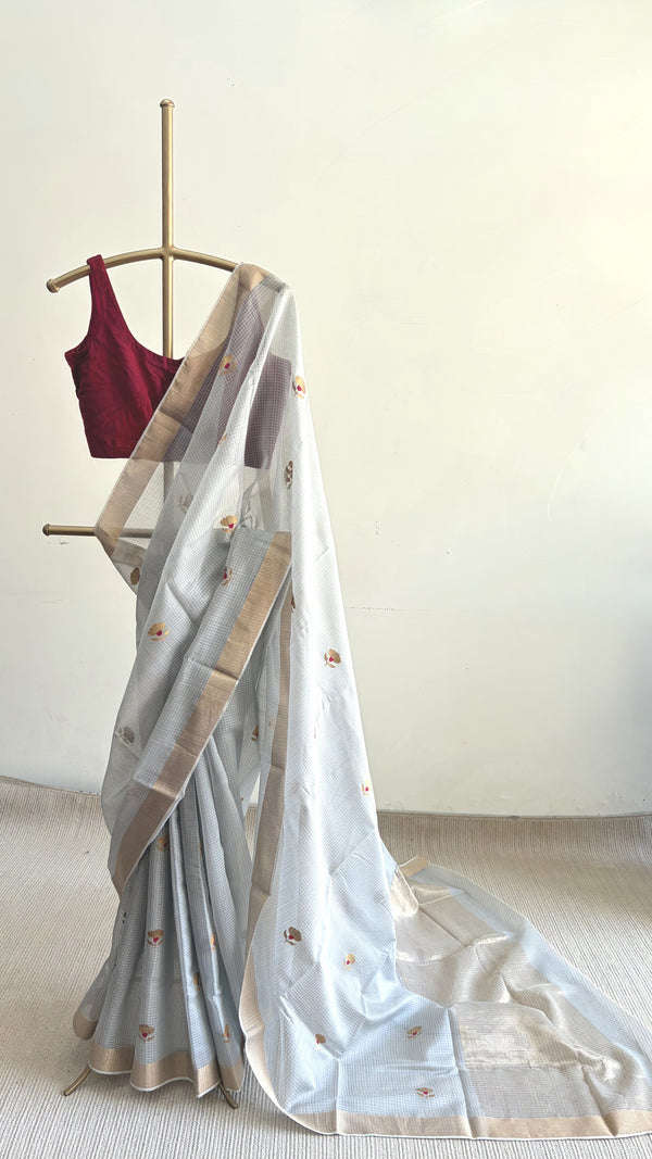 'AKASH-GANGA' Handwoven Silk-Cotton Chanderi Saree