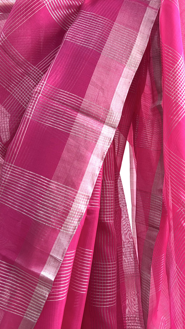 'CHANDRALEKHA' Handwoven Silk-Cotton Chanderi Saree