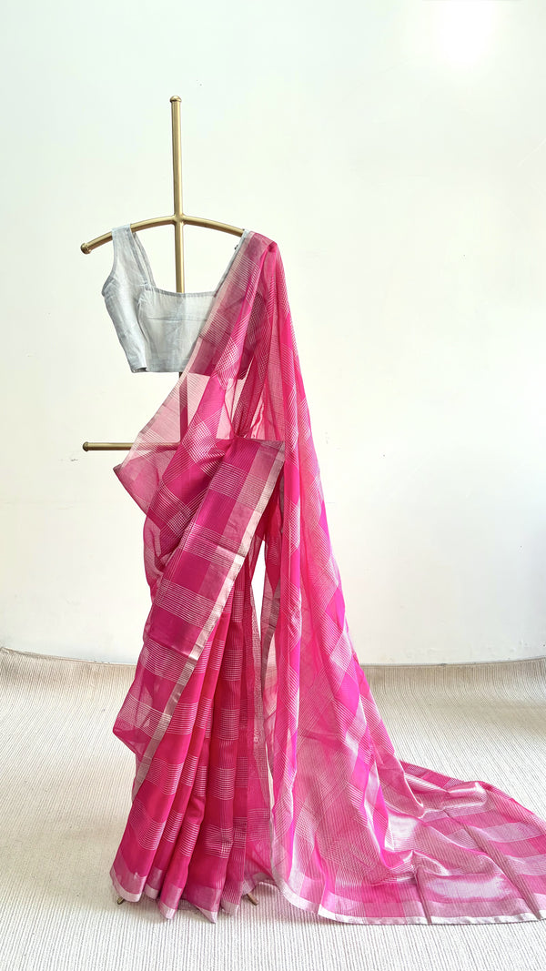 'CHANDRALEKHA' Handwoven Silk-Cotton Chanderi Saree