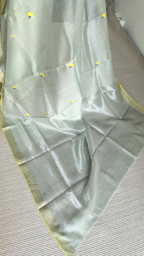 'MAYURA' Handwoven Silk-Cotton Chanderi Saree