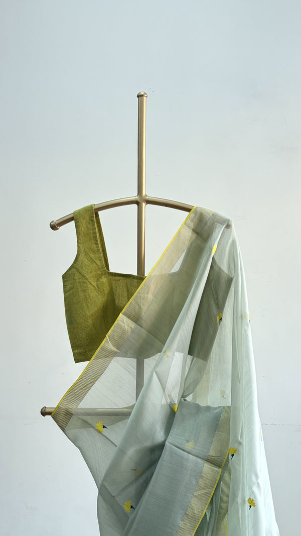 'MAYURA' Handwoven Silk-Cotton Chanderi Saree