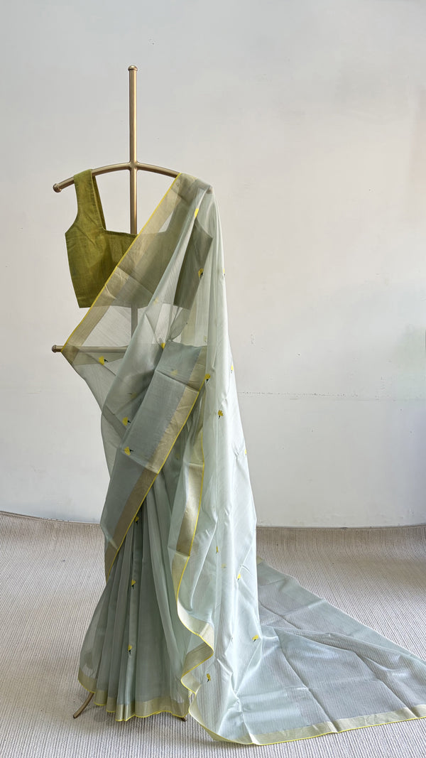 'MAYURA' Handwoven Silk-Cotton Chanderi Saree