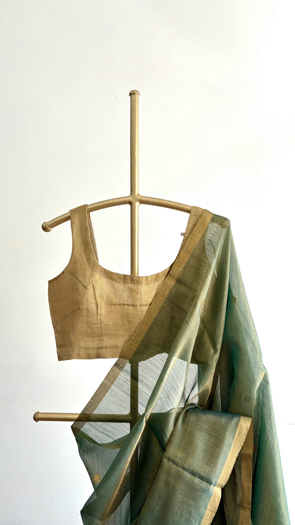 'KIRITI STAMBH' Handwoven Silk-Cotton Chanderi Saree