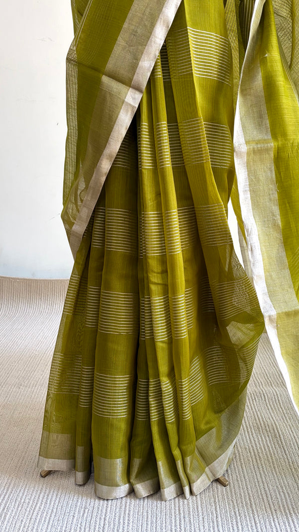 'HIRANMAYA' Handwoven Silk-Cotton Chanderi Saree