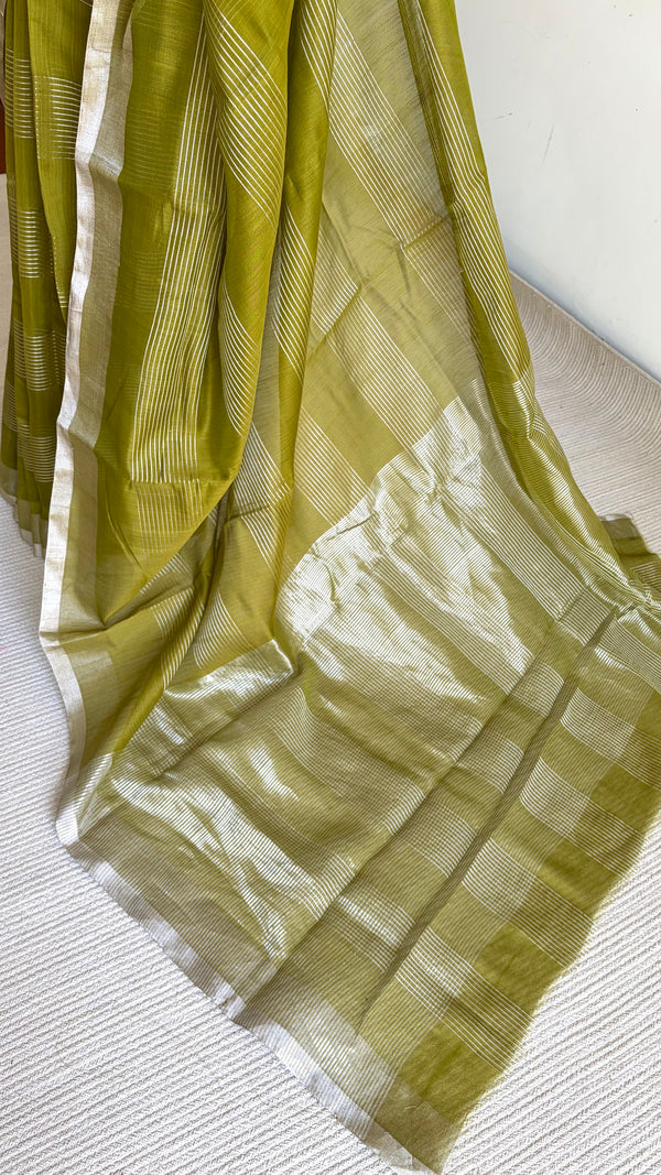'HIRANMAYA' Handwoven Silk-Cotton Chanderi Saree