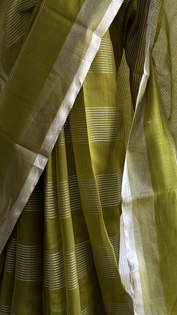 'HIRANMAYA' Handwoven Silk-Cotton Chanderi Saree