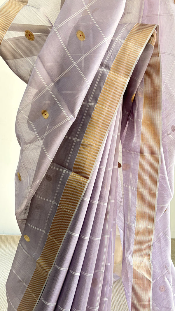 'MANJARI' Handwoven Silk-Cotton Chanderi Saree