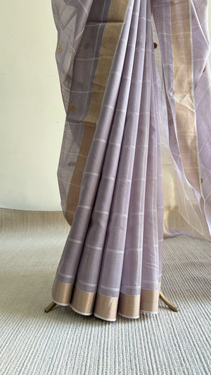 'MANJARI' Handwoven Silk-Cotton Chanderi Saree